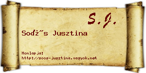 Soós Jusztina névjegykártya