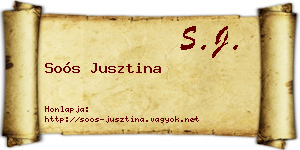 Soós Jusztina névjegykártya